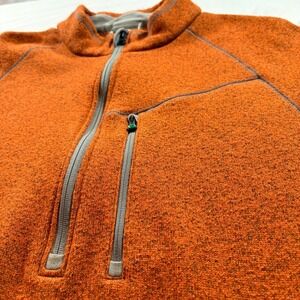 Arborwear Mens 2XL Orange Heathered Quarter Zip Fleece Pullover Workwear Sweater